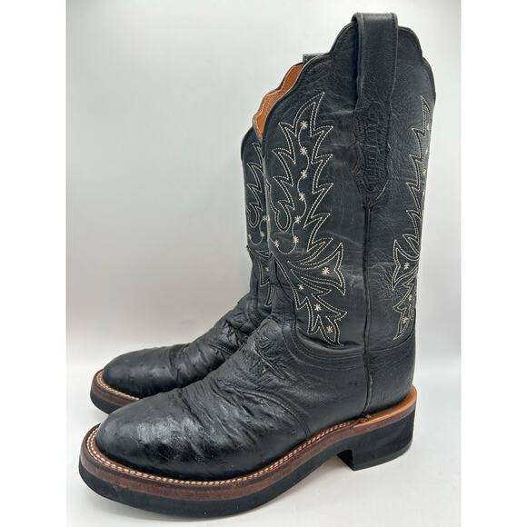 Lucchese 2000 7.5 Full Quill Ostrich Black Women’sWestern Cowgirl Boots - Picture 3 of 11